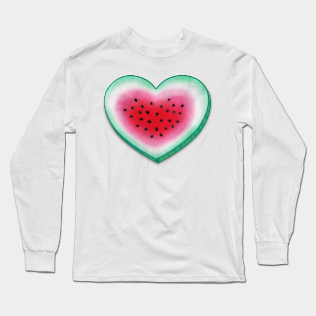 Summer Watermelon Love Long Sleeve T-Shirt by PerrinLeFeuvre